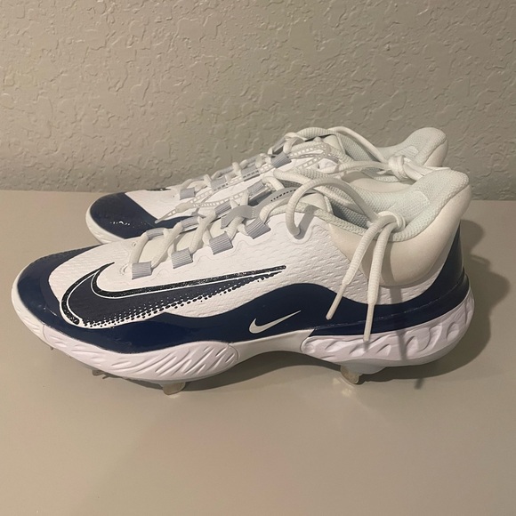 Nike Alpha Huarache Elite 4 Baseball Cleats Navy White FD2745-103 Men - Picture 3 of 5